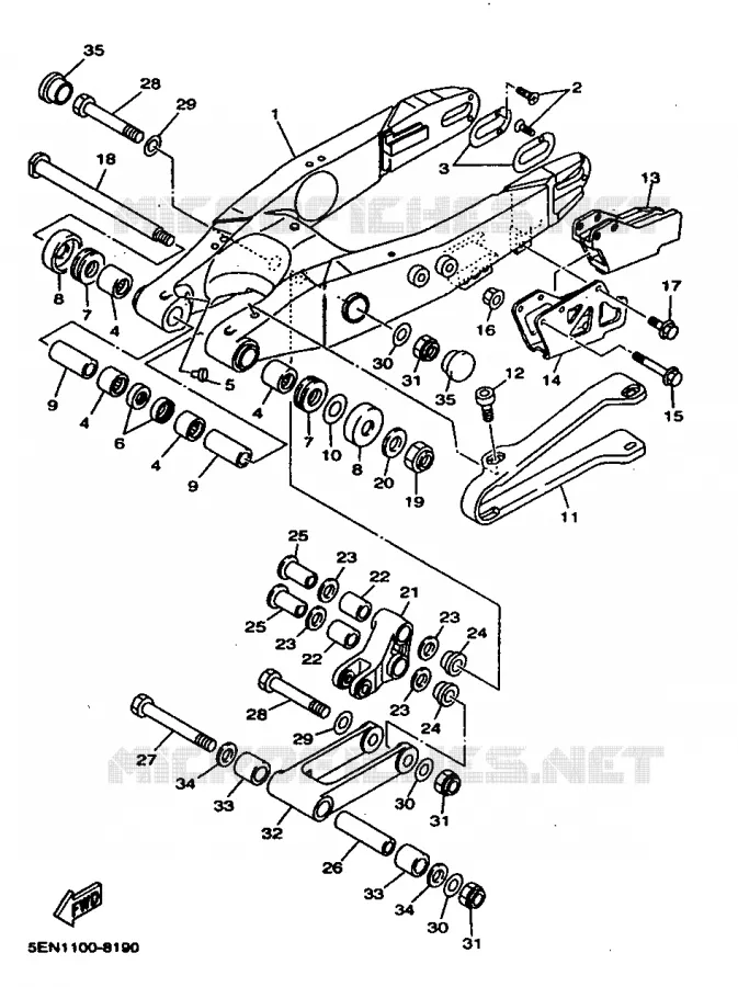 BRAS ARRIERE Yamaha MOTO 250 1998 WRZ  WR250Z