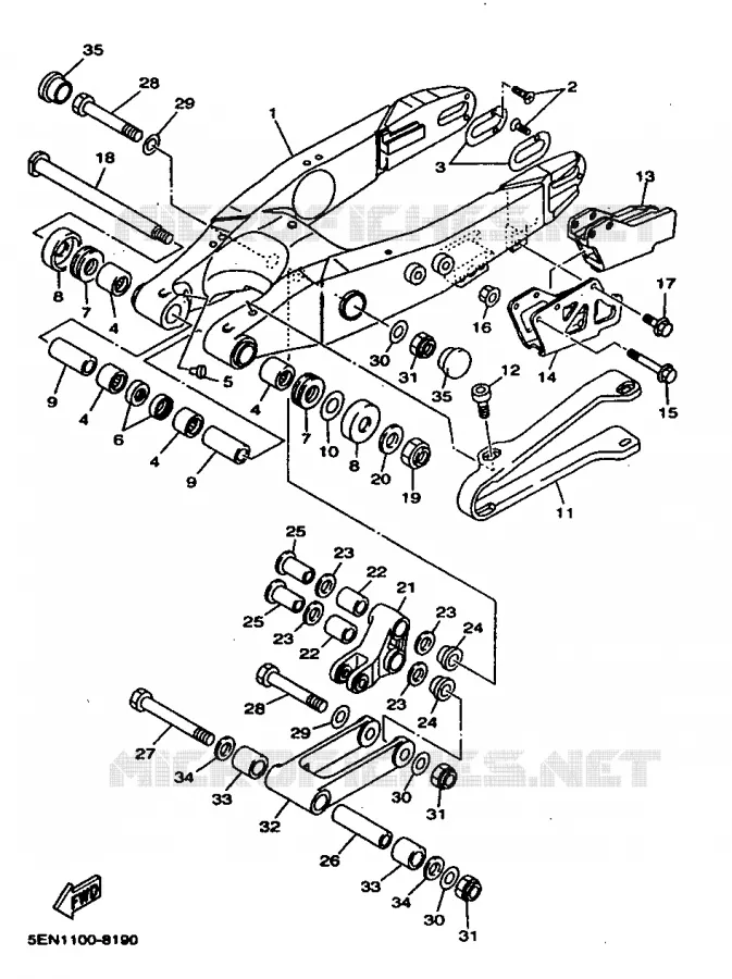 BRAS ARRIERE Yamaha MOTO 250 1998 WRZ  WR250Z