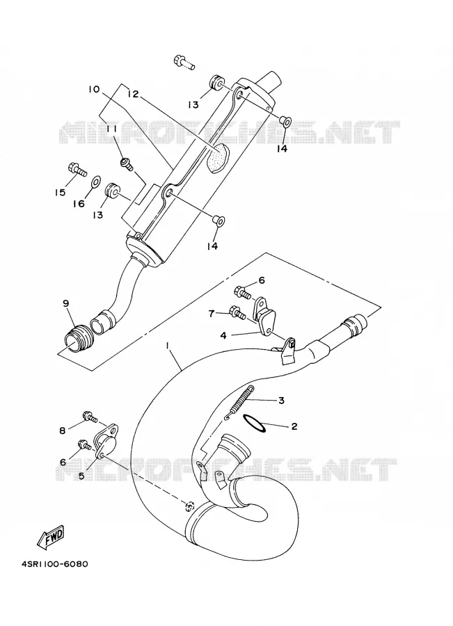 ECHAPPEMENT Yamaha MOTO 250 1998 WRZ  WR250Z'98