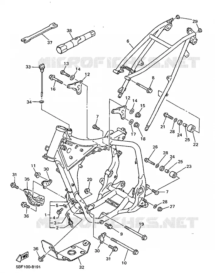 CADRE Yamaha MOTO 400 1998 WRF  WR400F
