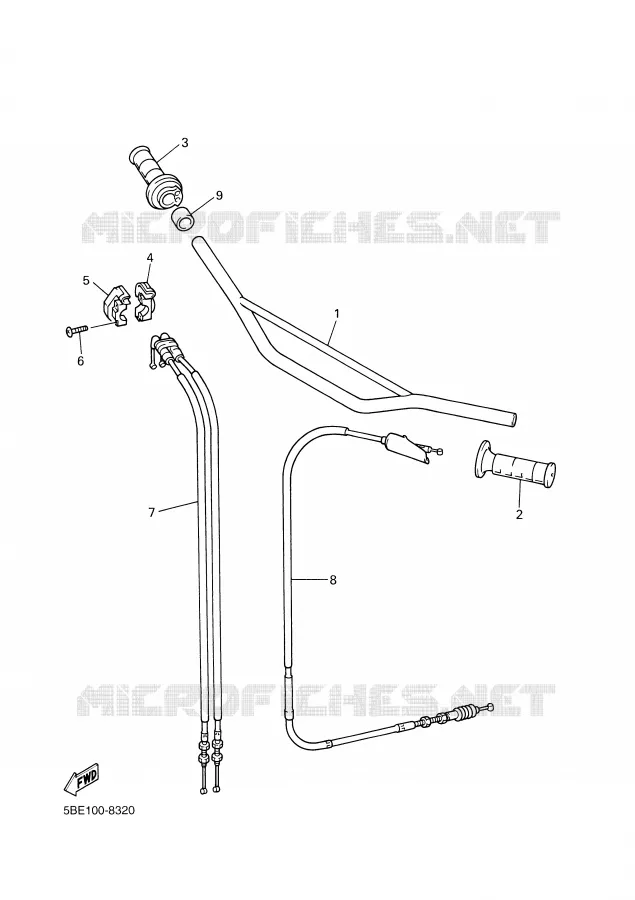 GUIDON ET CABLES Yamaha MOTO 400 1999 WRF  WR400F