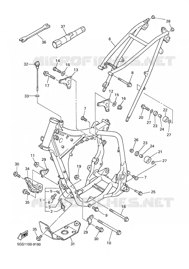 CADRE Yamaha MOTO 400 2000 WRF  WR400F