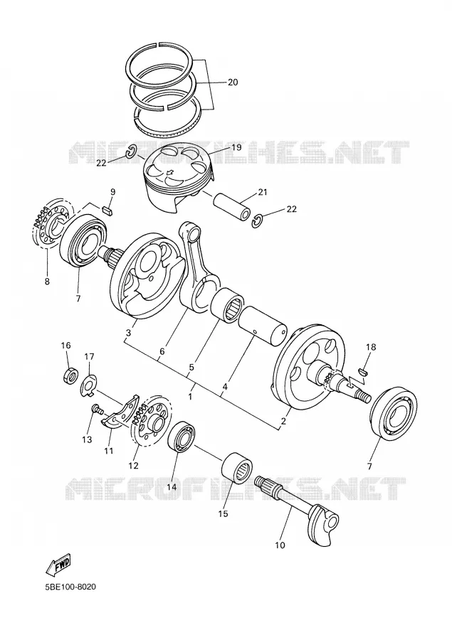 VILEBREQUIN / PISTON Yamaha MOTO 400 2000 WRF  WR400F