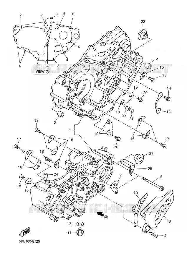 CARTER MOTEUR Yamaha MOTO 400 2000 WRF  WR400F