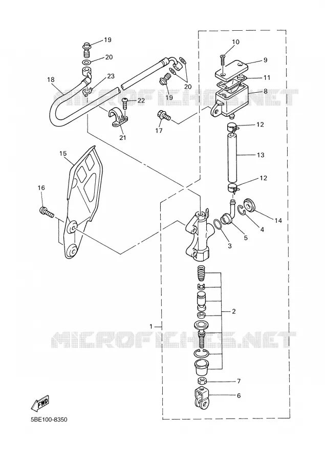MAITRE CYLINDRE DE FREIN ARRIERE Yamaha MOTO 400 2000 WRF  WR400F