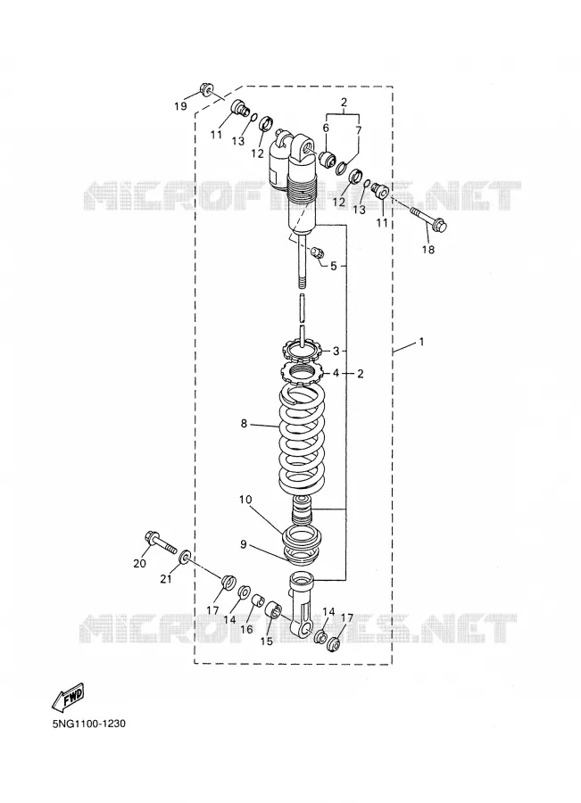 AMORTISSEUR ARRIERE Yamaha MOTO 400 2001 WRF  WR400F