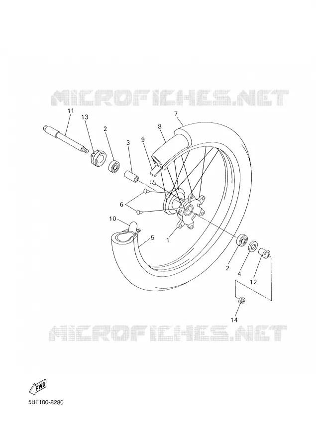 ROUE AVANT Yamaha MOTO 400 2001 WRF  WR400F