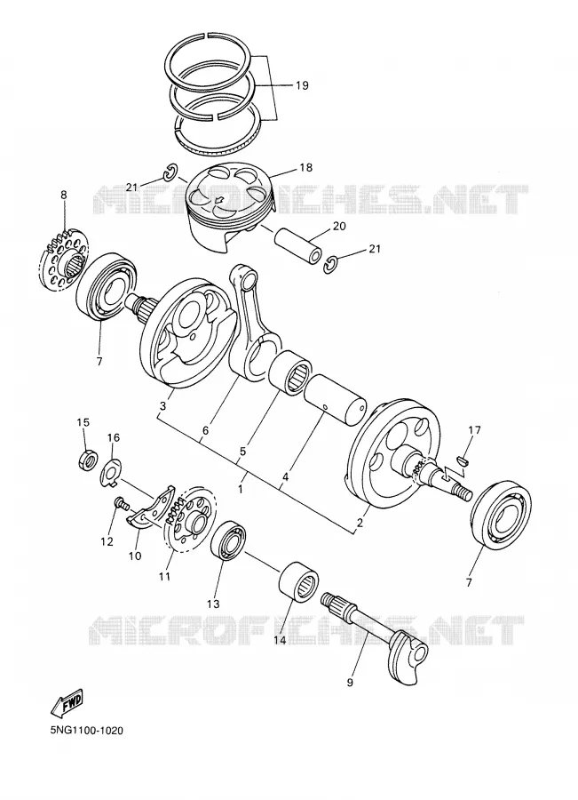 VILEBREQUIN / PISTON Yamaha MOTO 400 2002 WRF  WR400F