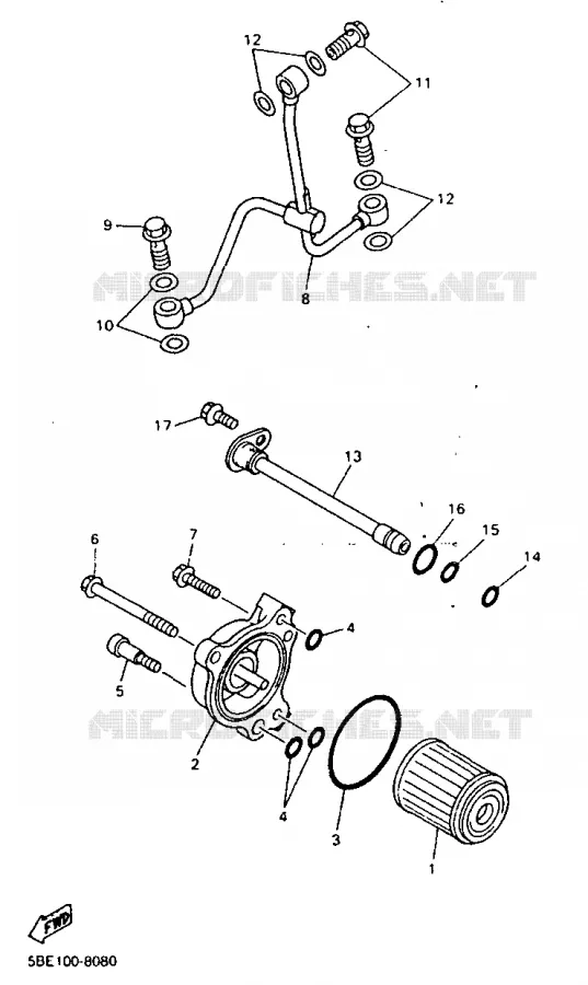 FILTRE A HUILE Yamaha MOTO 400 1998 WRF  WR400FK