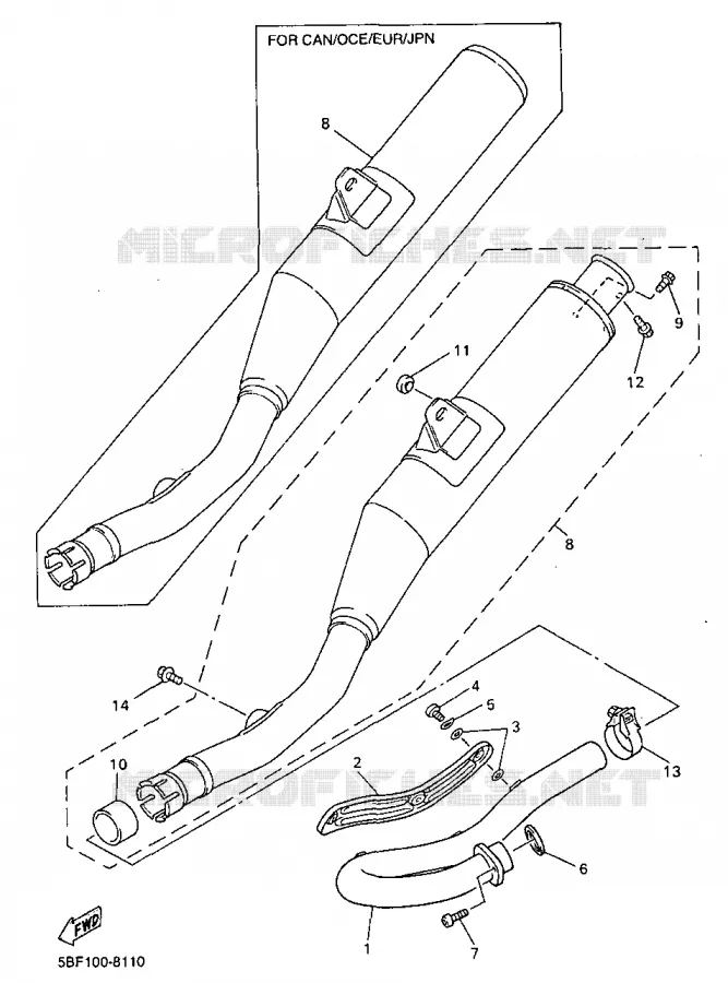 ECHAPPEMENT Yamaha MOTO 400 1998 WRF  WR400FK
