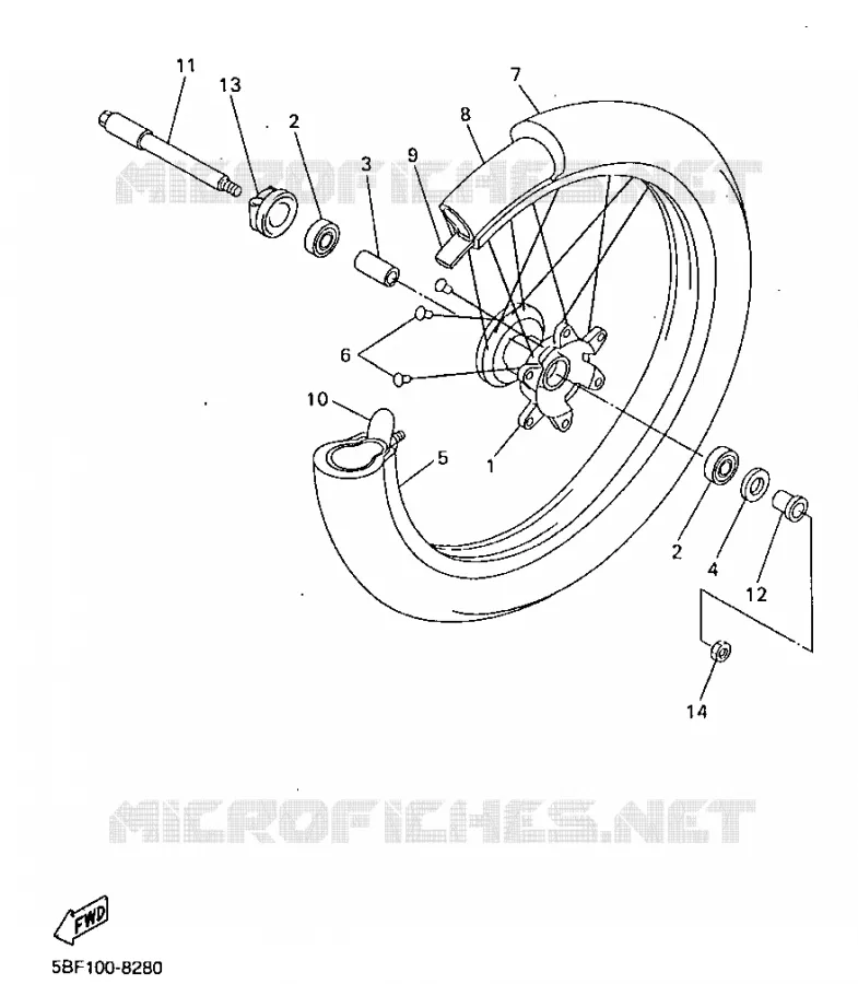 ROUE AVANT Yamaha MOTO 400 1998 WRF  WR400FK