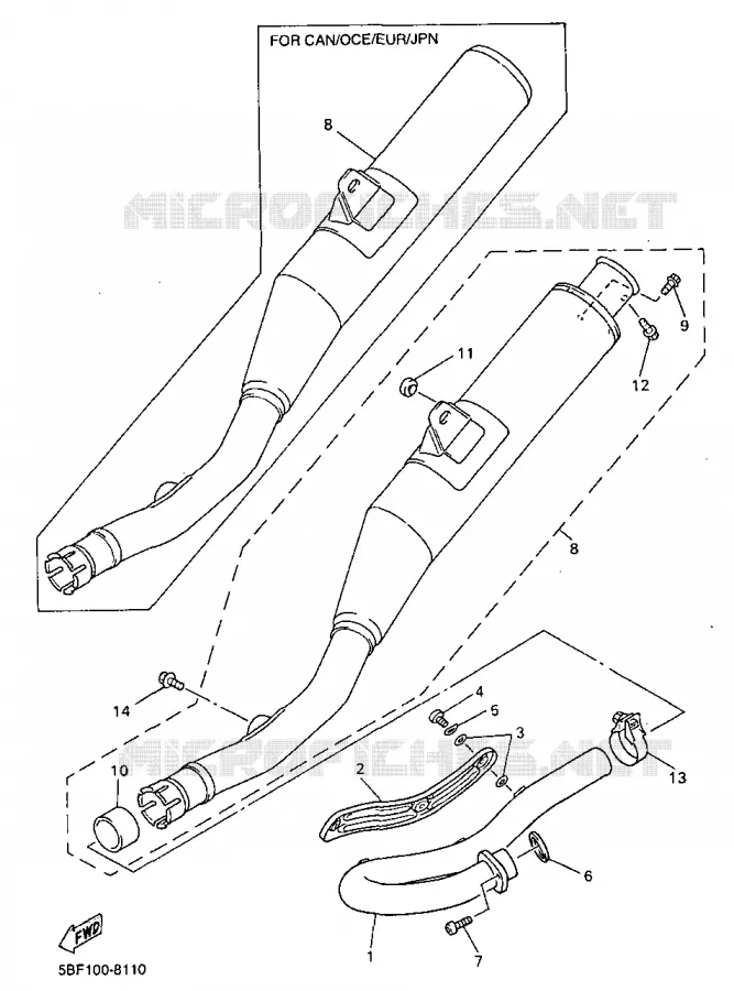ECHAPPEMENT Yamaha MOTO 400 1999 WRF  WR400FL
