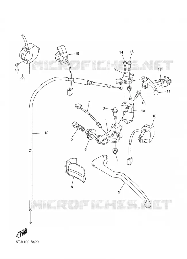 COMMODO / LEVIER Yamaha MOTO 450 2003 WRF  WR450F