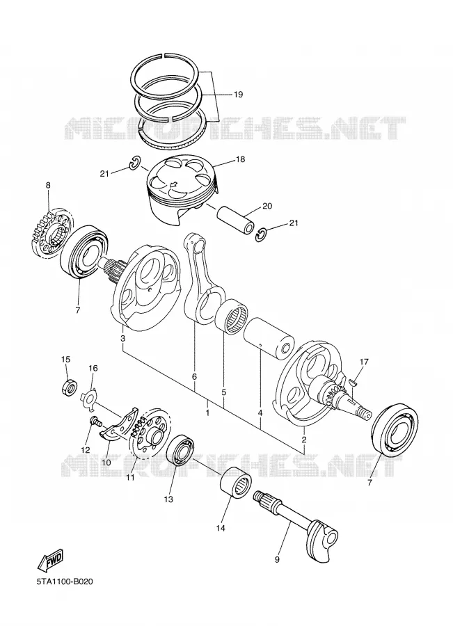 VILEBREQUIN / PISTON Yamaha MOTO 450 2004 WRF  WR450F