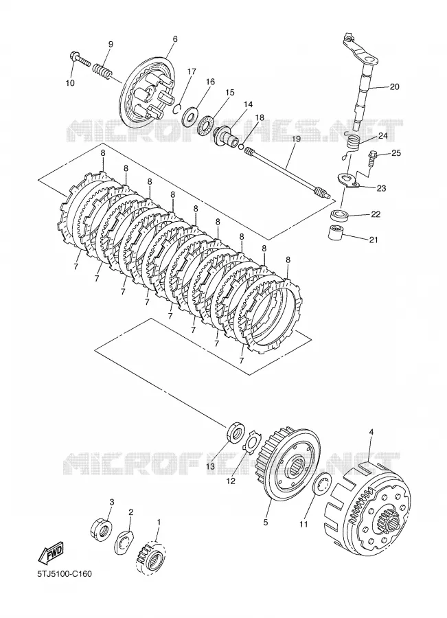 EMBRAYAGE DE DEMARREUR Yamaha MOTO 450 2004 WRF  WR450F