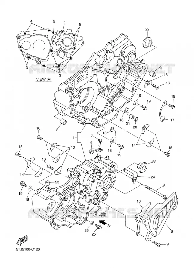 CARTER MOTEUR Yamaha MOTO 450 2005 WRF  WR450F