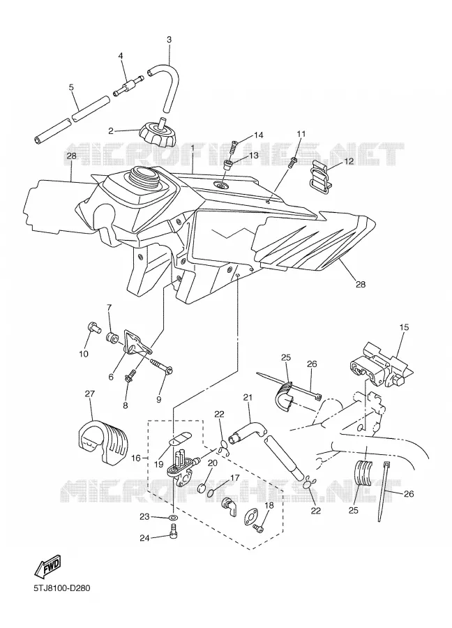 RESERVOIR A ESSENCE Yamaha MOTO 450 2005 WRF  WR450F