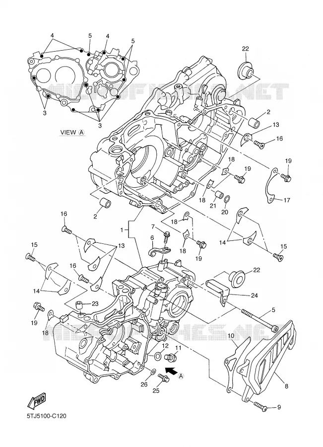 CARTER MOTEUR Yamaha MOTO 450 2005 WRF  WR450F