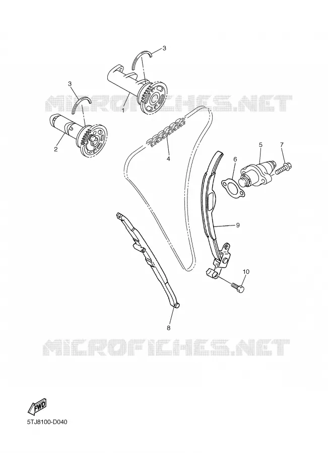 ARBRE A CAMES / CHAINE DE DISTRIBUTION Yamaha MOTO 450 2006 WRF  WR450F