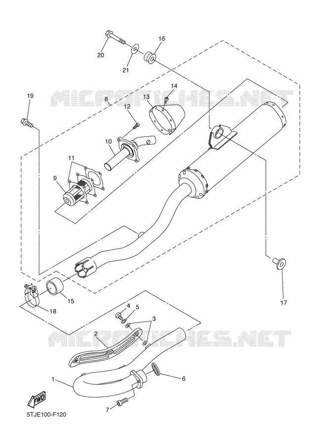 ECHAPPEMENT Yamaha MOTO 450 2008 WRF  WR450F