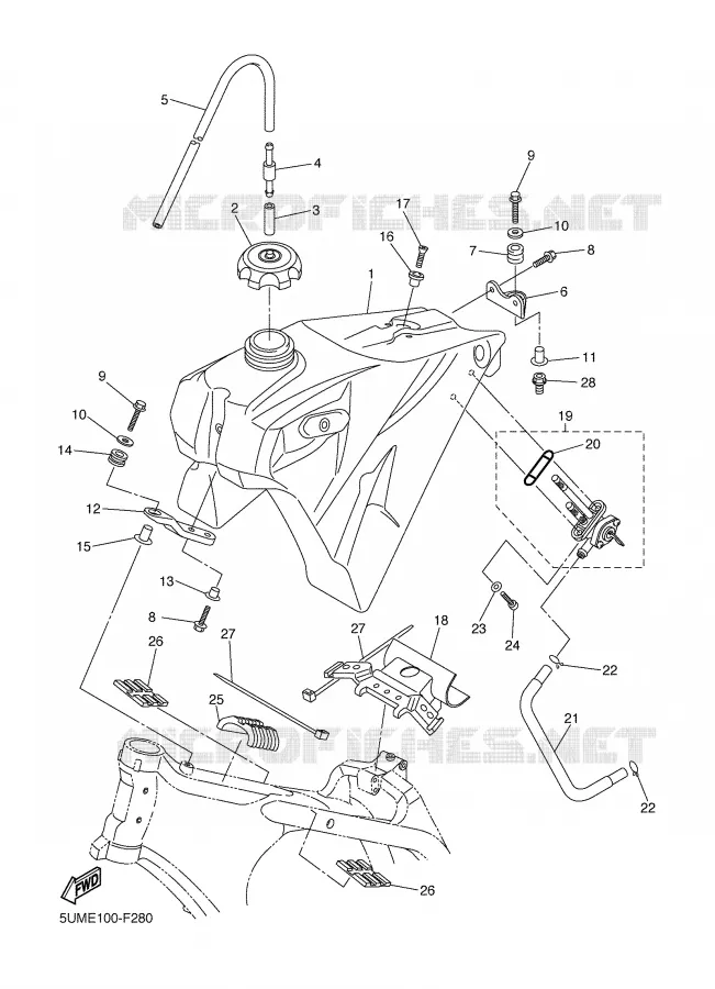 RESERVOIR A ESSENCE Yamaha MOTO 450 2008 WRF  WR450F