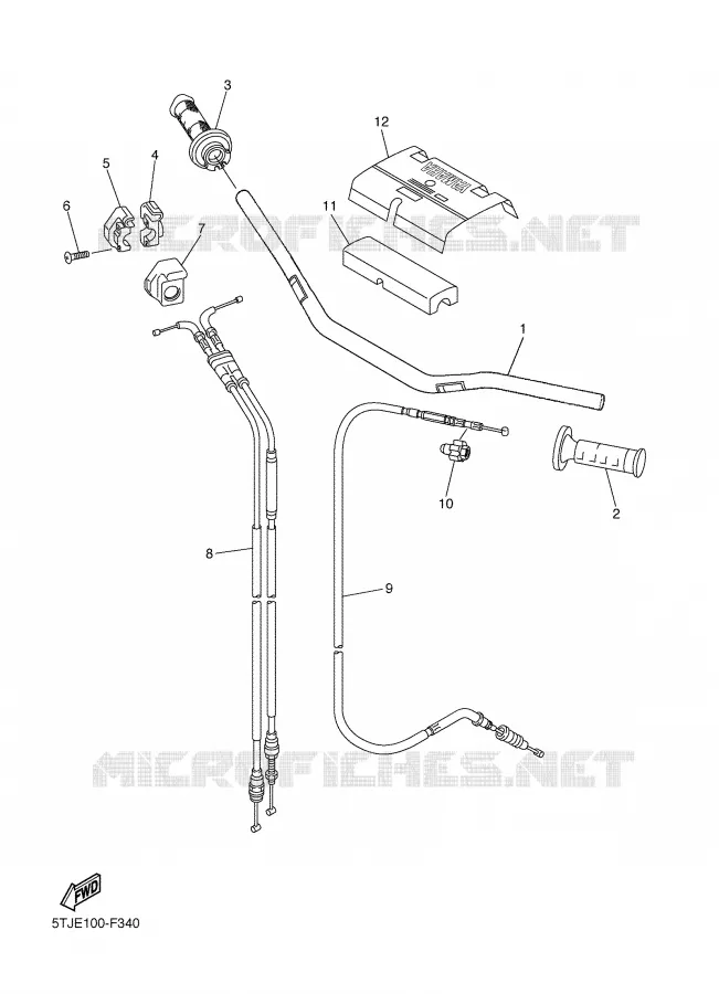 GUIDON ET CABLES Yamaha MOTO 450 2008 WRF  WR450F