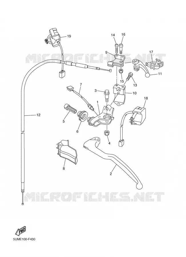 COMMODO / LEVIER Yamaha MOTO 450 2008 WRF  WR450F