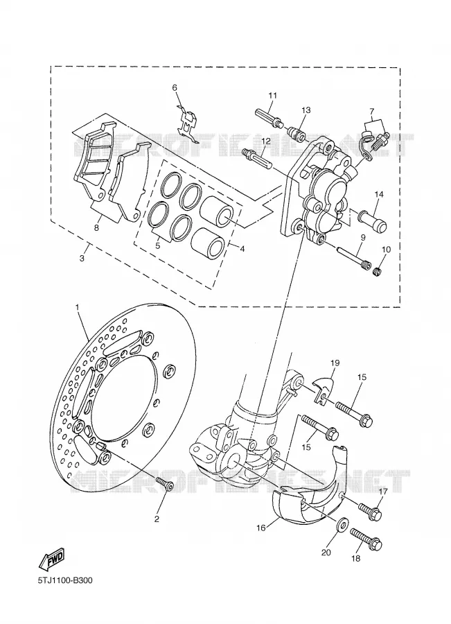 ETRIER DE FREIN AVANT Yamaha MOTO 450 2003 WRF  WR450FR