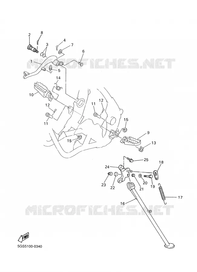 SUPPORT / REPOSE PIEDS Yamaha MOTO 450 2003 WRF  WR450FR