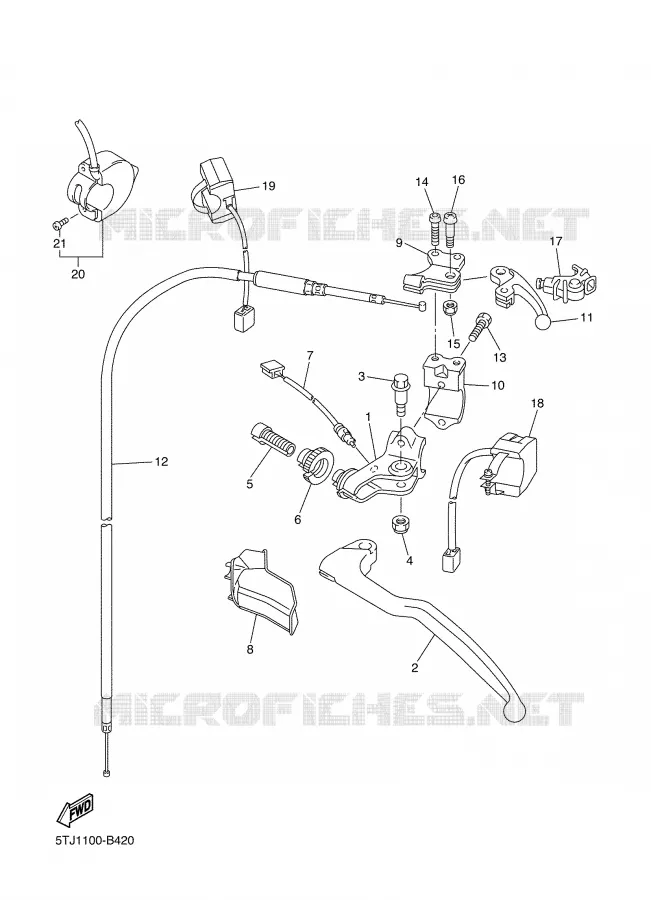 COMMODO / LEVIER Yamaha MOTO 450 2003 WRF  WR450FR