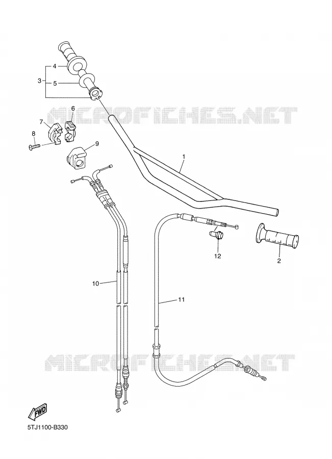 GUIDON ET CABLES Yamaha MOTO 450 2004 WRF  WR450FS