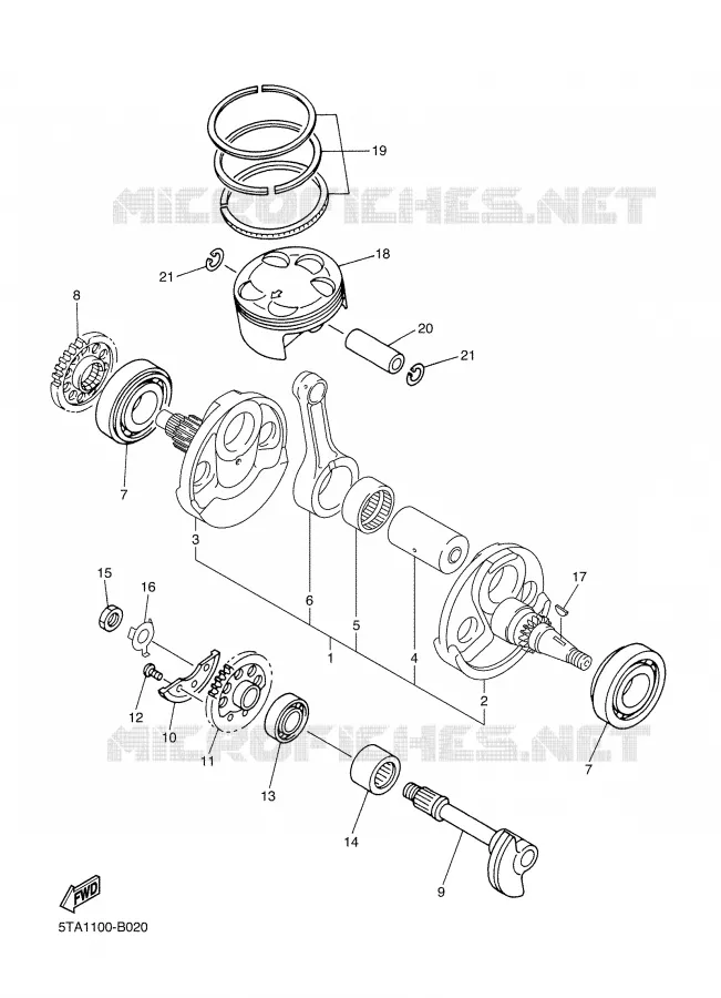 VILEBREQUIN / PISTON Yamaha MOTO 450 2004 WRF  WR450FS