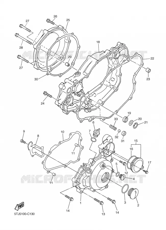 CARTER - MOTEUR 1 Yamaha MOTO 450 2004 WRF  WR450FS