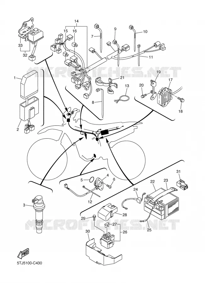 PARTIE ELECTRIQUE 1 Yamaha MOTO 450 2004 WRF  WR450FS