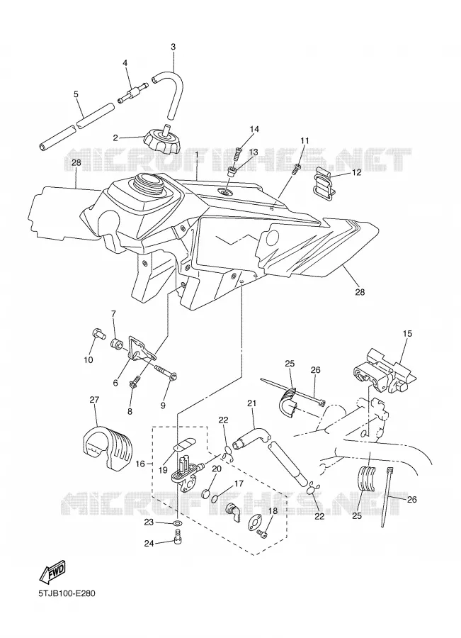 RESERVOIR A ESSENCE Yamaha MOTO 450 2006 WRF  WR450FV