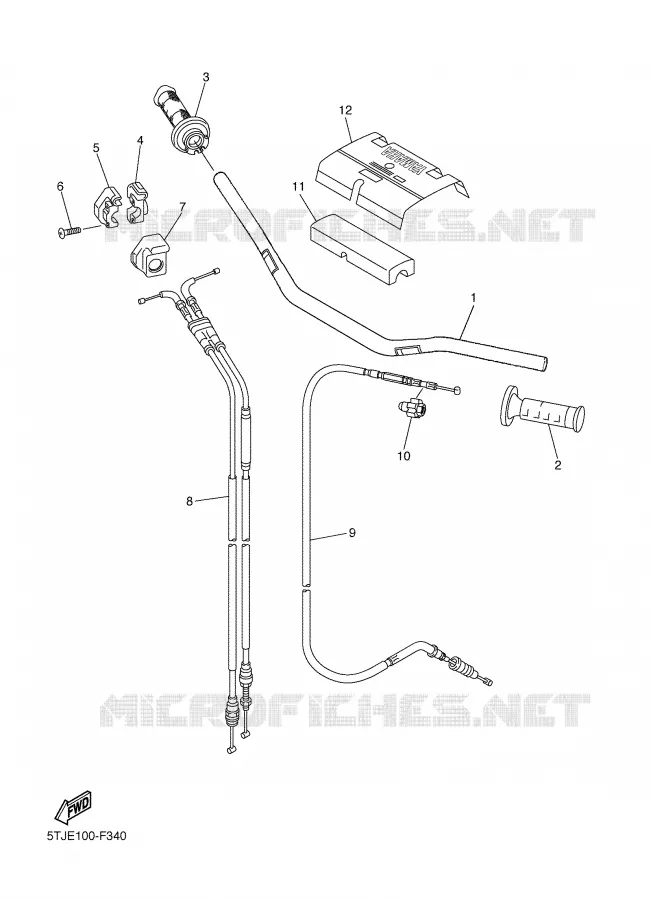 GUIDON ET CABLES Yamaha MOTO 450 2009 WRF  WR450FY
