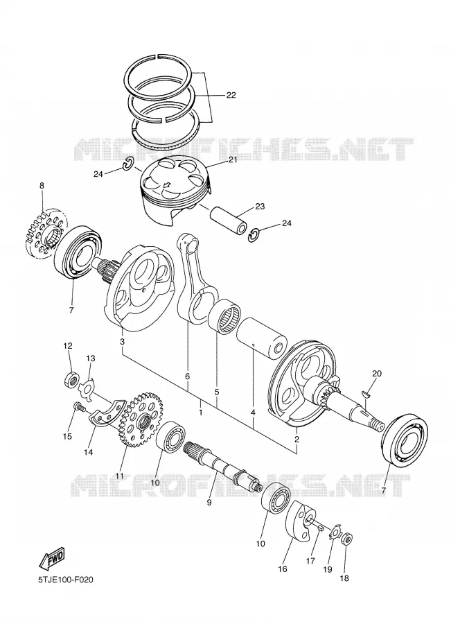 VILEBREQUIN / PISTON Yamaha MOTO 450 2009 WRF  WR450FY