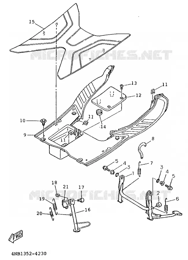 SUPPORT / REPOSE PIEDS Yamaha SCOOTER 125 1994 XC  XC125
