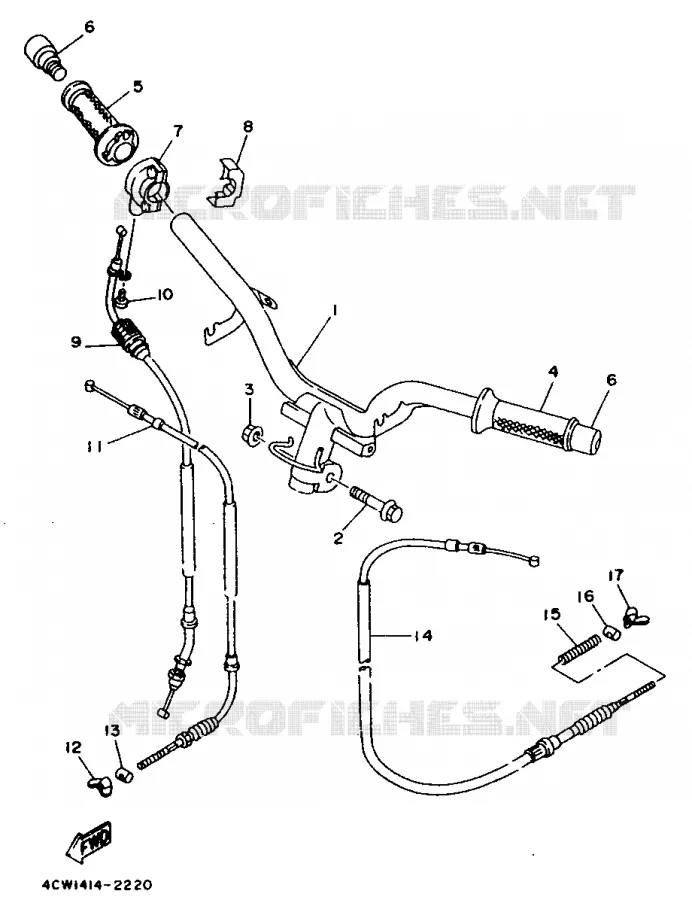GUIDON ET CABLES Yamaha SCOOTER 125 1995 XC  XC125