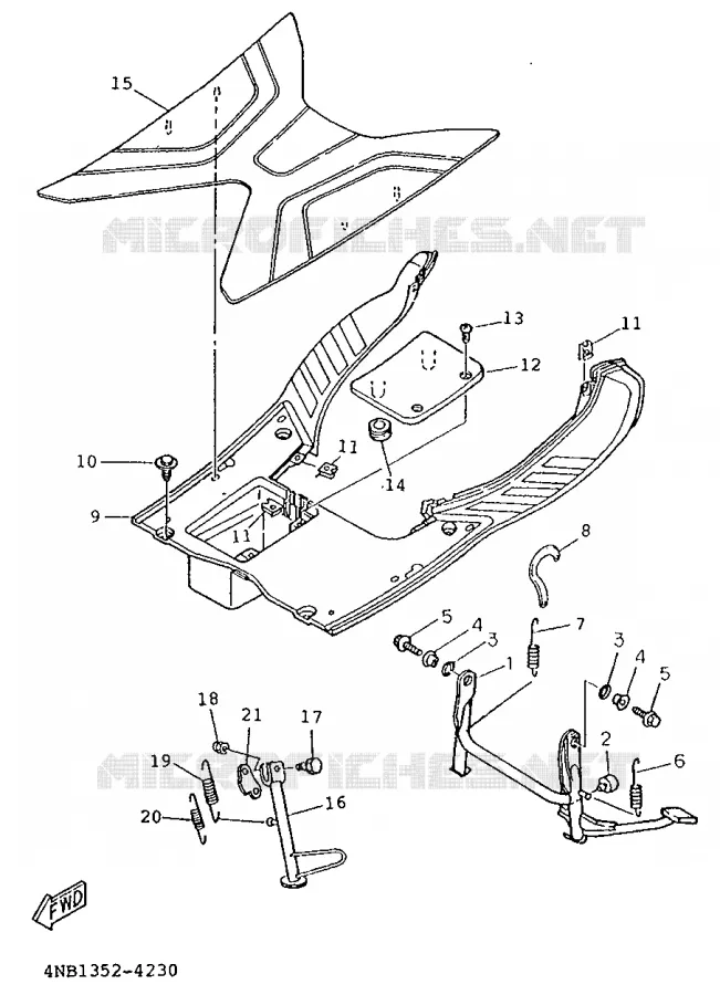 SUPPORT / REPOSE PIEDS Yamaha SCOOTER 125 1996 XC  XC125