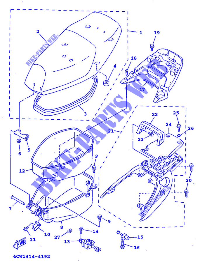 SELLE / PORTE BAGAGES pour Yamaha XC125 de 1998