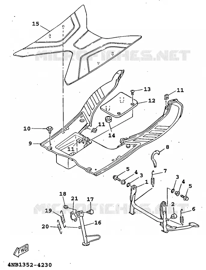 SUPPORT / REPOSE PIEDS Yamaha SCOOTER 125 1998 XC  XC125