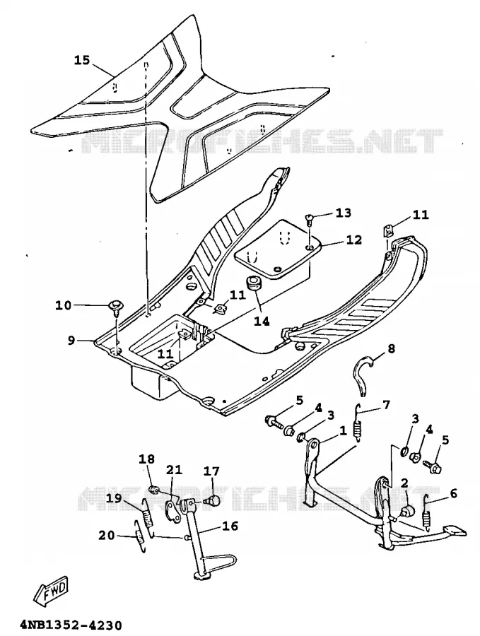 SUPPORT / REPOSE PIEDS Yamaha SCOOTER 125 1999 XC  XC125