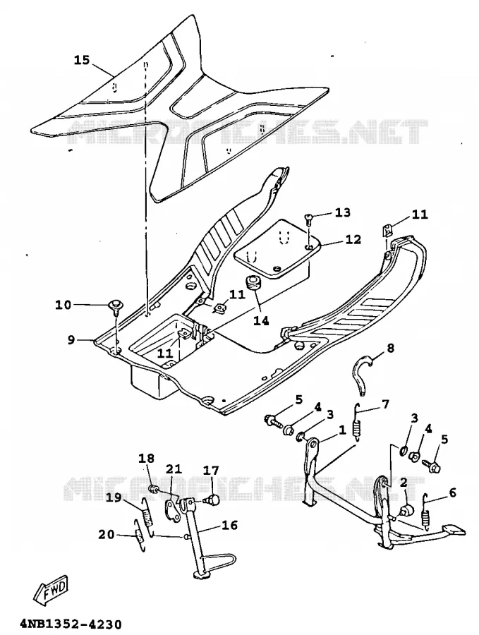 SUPPORT / REPOSE PIEDS Yamaha SCOOTER 125 1999 XC  XC125