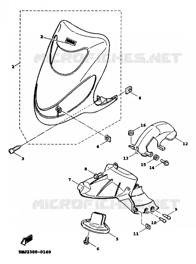 GARDE BOUE AVANT Yamaha SCOOTER 125 2000 FLAME  XC125