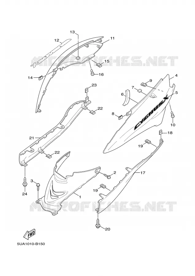 COUVERCLE LATERAL Yamaha SCOOTER 125 2005 CYGNUS  XC125