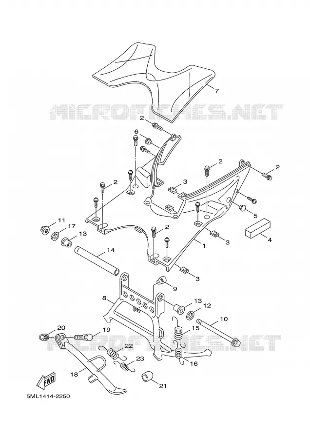 SUPPORT / REPOSE PIEDS Yamaha SCOOTER 125 2005 CYGNUS  XC125