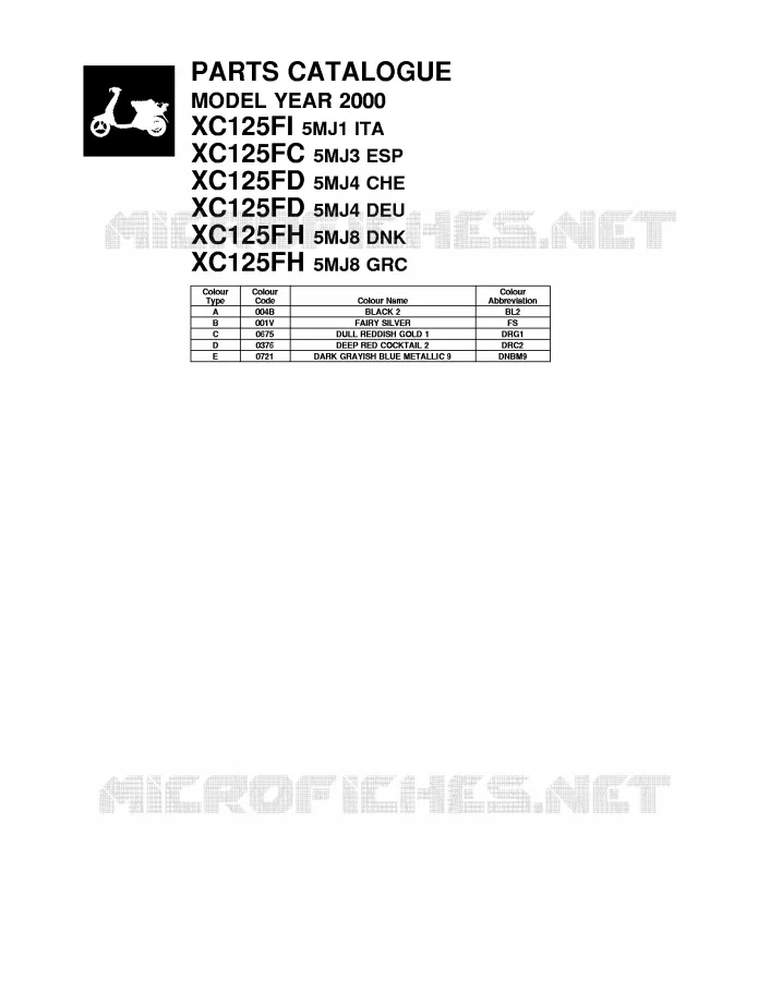 * CATALOG PREFACE * Yamaha SCOOTER 125 2000 CYGNUS  XC125FD