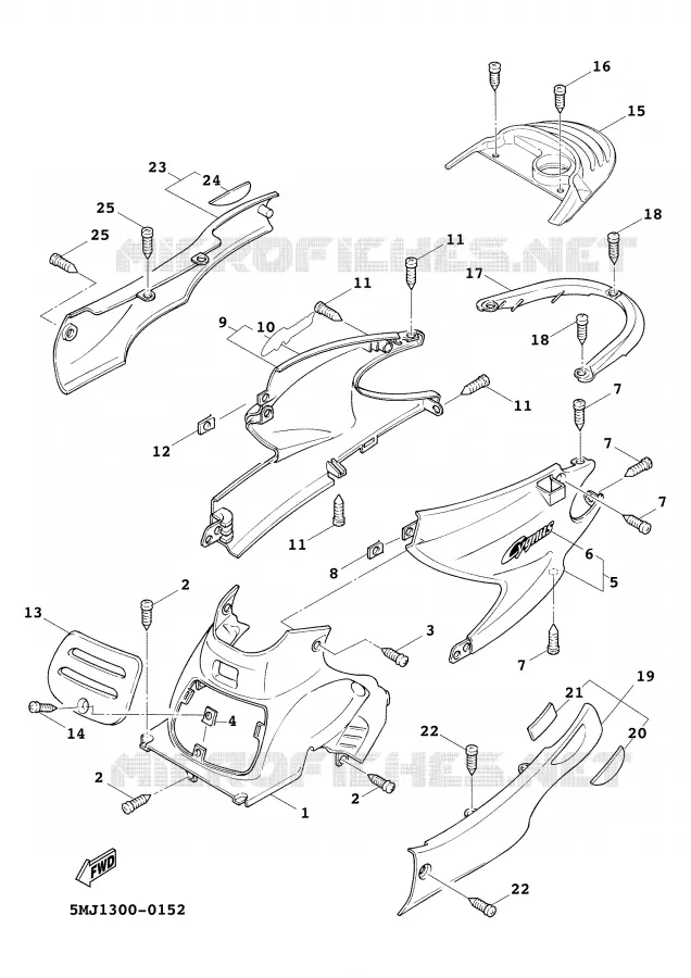 COUVERCLE LATERAL Yamaha SCOOTER 125 2000 CYGNUS  XC125FD