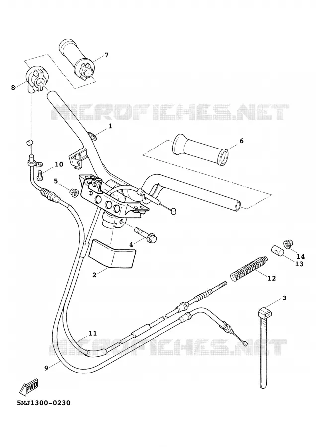 GUIDON ET CABLES Yamaha SCOOTER 125 2000 CYGNUS  XC125FD